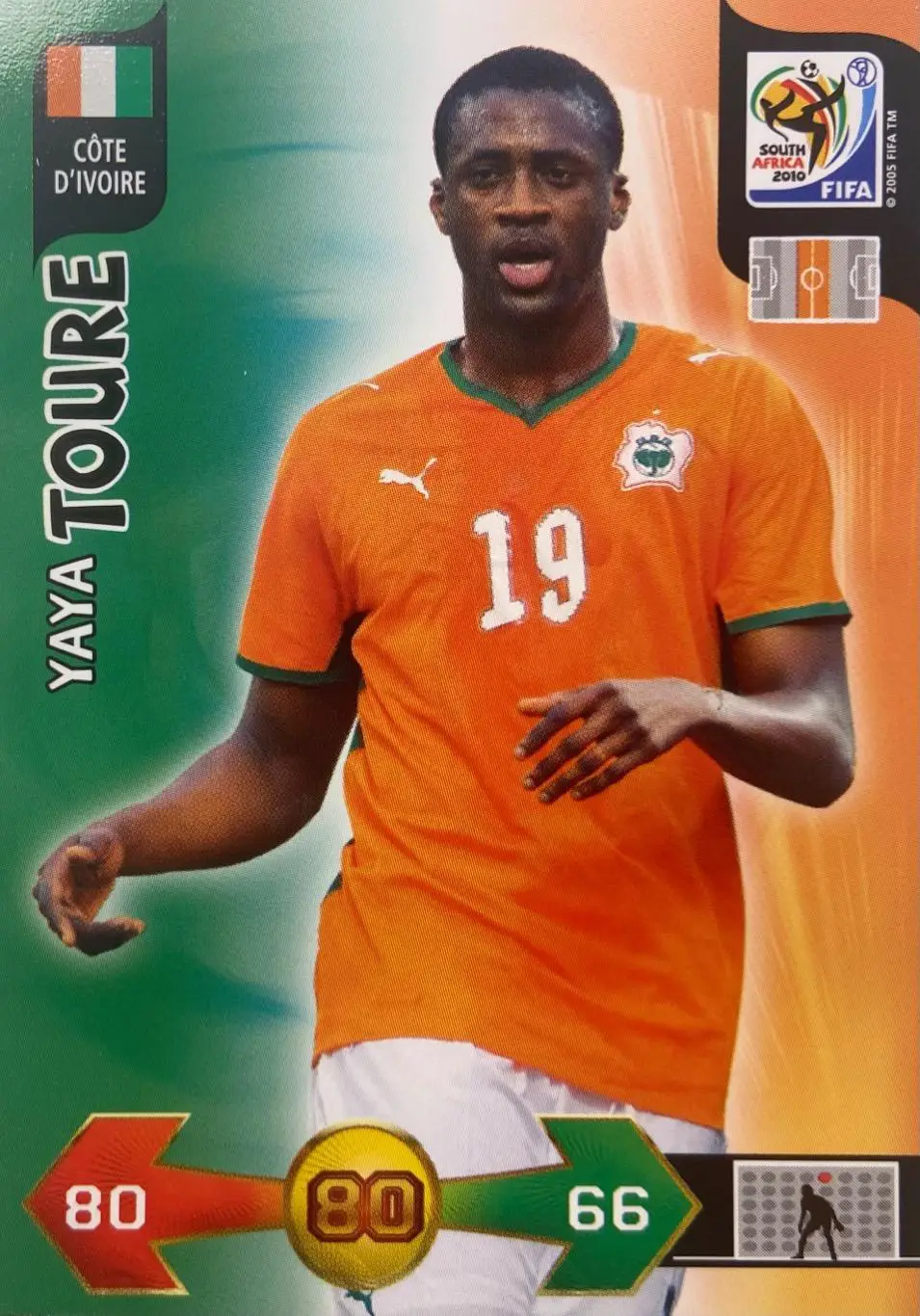 Футбол. Карточка Yaya Toure/Яя Туре Кот-д’Ивуар, Манчестер Чемпионат Мира 2010