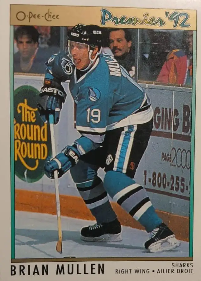 Хоккей. Карточка Brian Mullen - Брайан Маллен San Jose Sharks-Сан-Хосе НХЛ/NHL