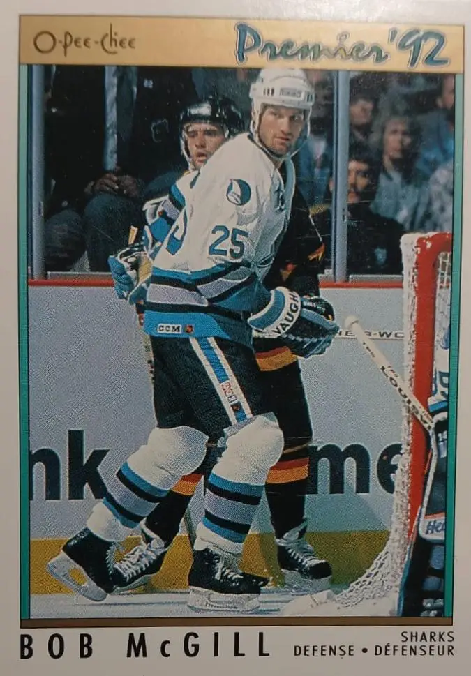 Хоккей. Карточка Bob McGill - Боб Макгилл San Jose Sharks-Сан-Хосе НХЛ/NHL