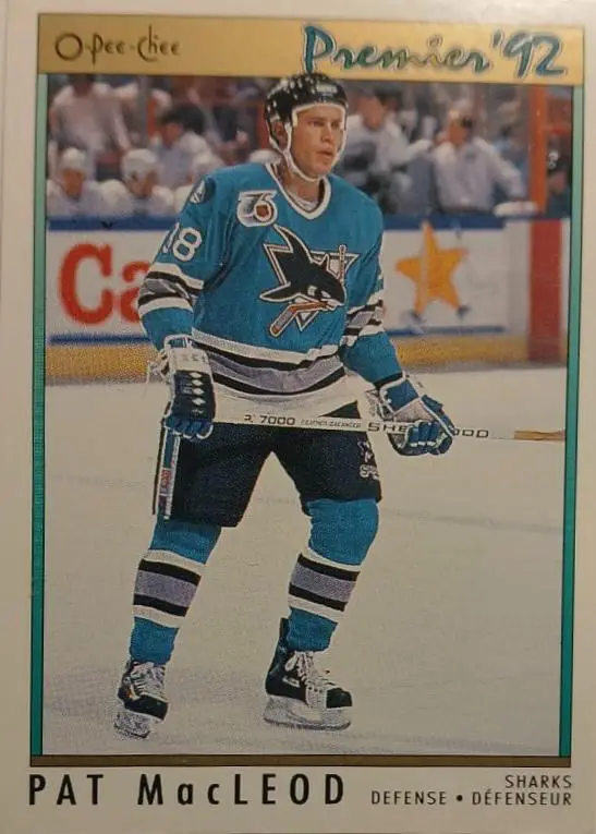 Хоккей. Карточка Pat MacLeod-Пэт Маклеод San Jose Sharks-Сан-Хосе Шаркс НХЛ/NHL