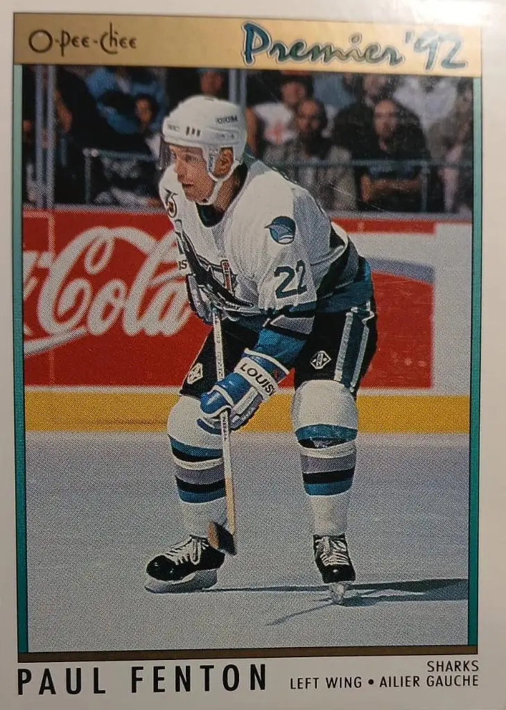 Хоккей. Карточка Paul Fenton - Пол Фентон San Jose Sharks-Сан-Хосе Шаркс НХЛ/NHL