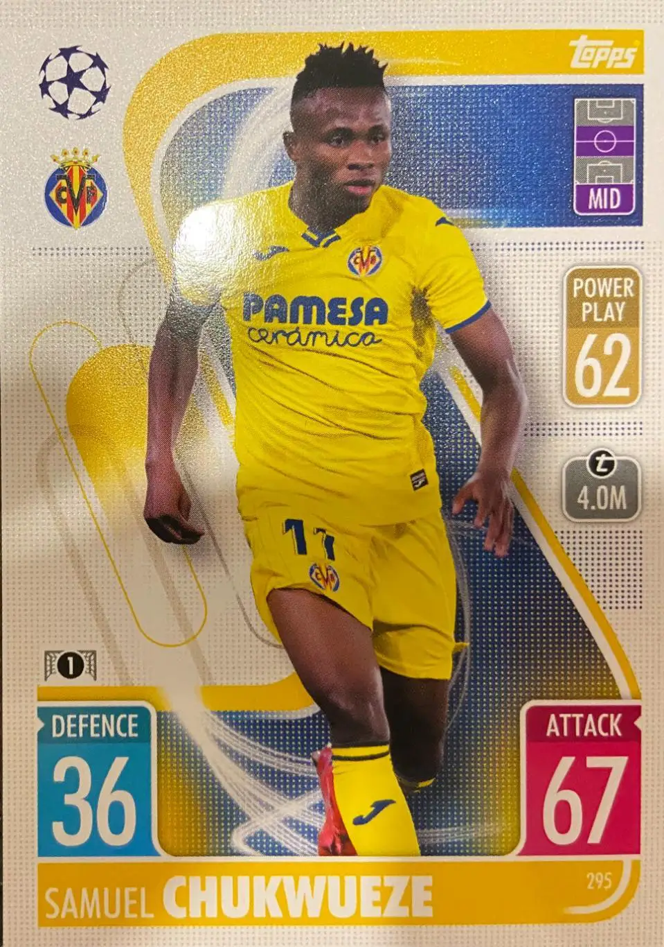 Футбол. Карточка Самуэль Чуквуезе Вильяреал, Милан Лига Чемпионов 2021/22