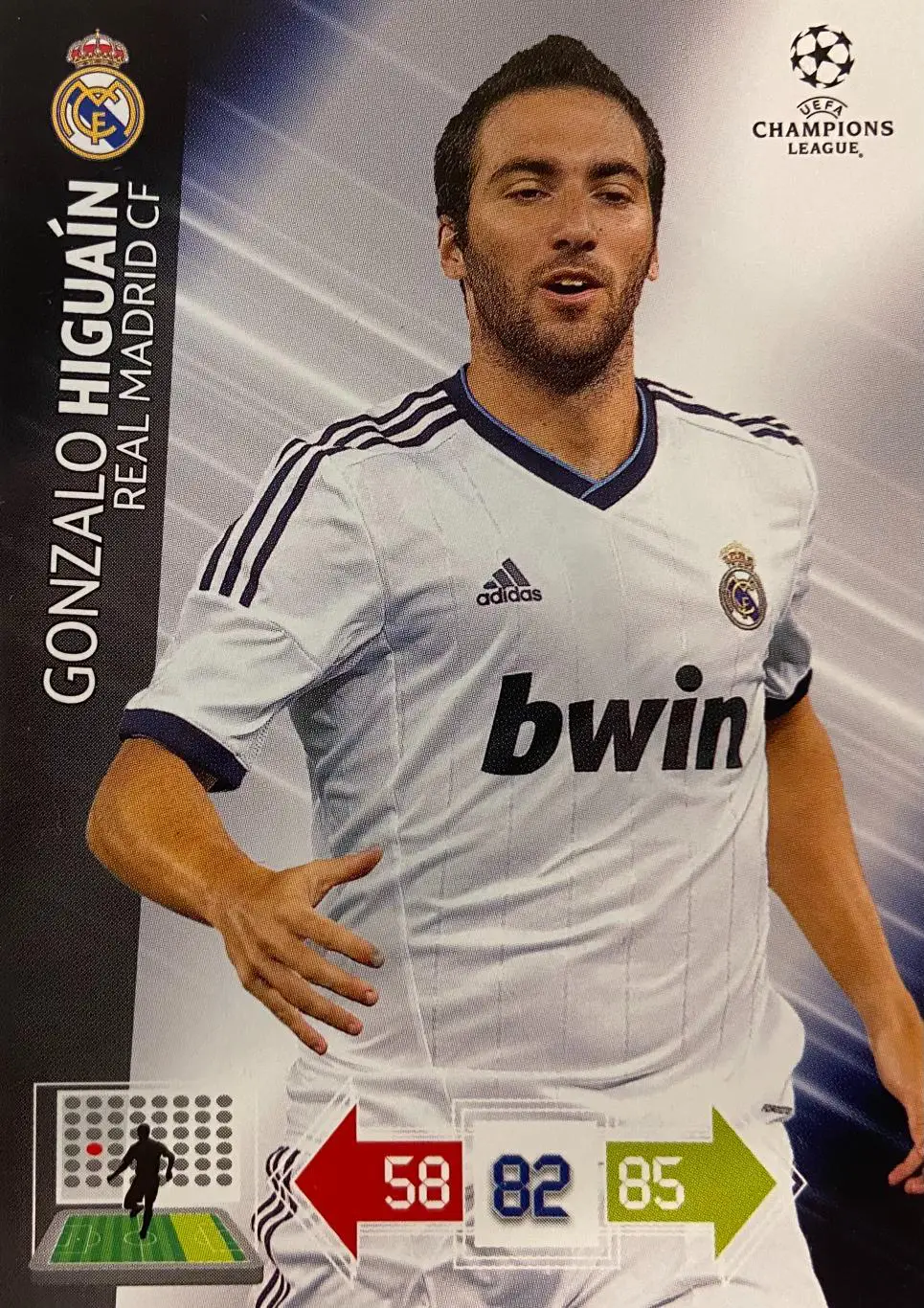 Футбол Карточка Гонсало Игуаин Реал Мадрид, Наполи Лига Чемпионов 2012-13 Panini