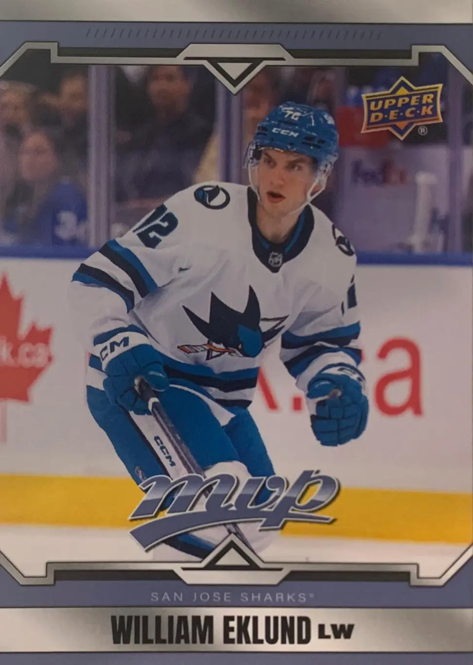 Карточка. William Eklund -Вильям Эклунд San Jose Sharks - Сан-Хосе Шаркс НХЛ NHL