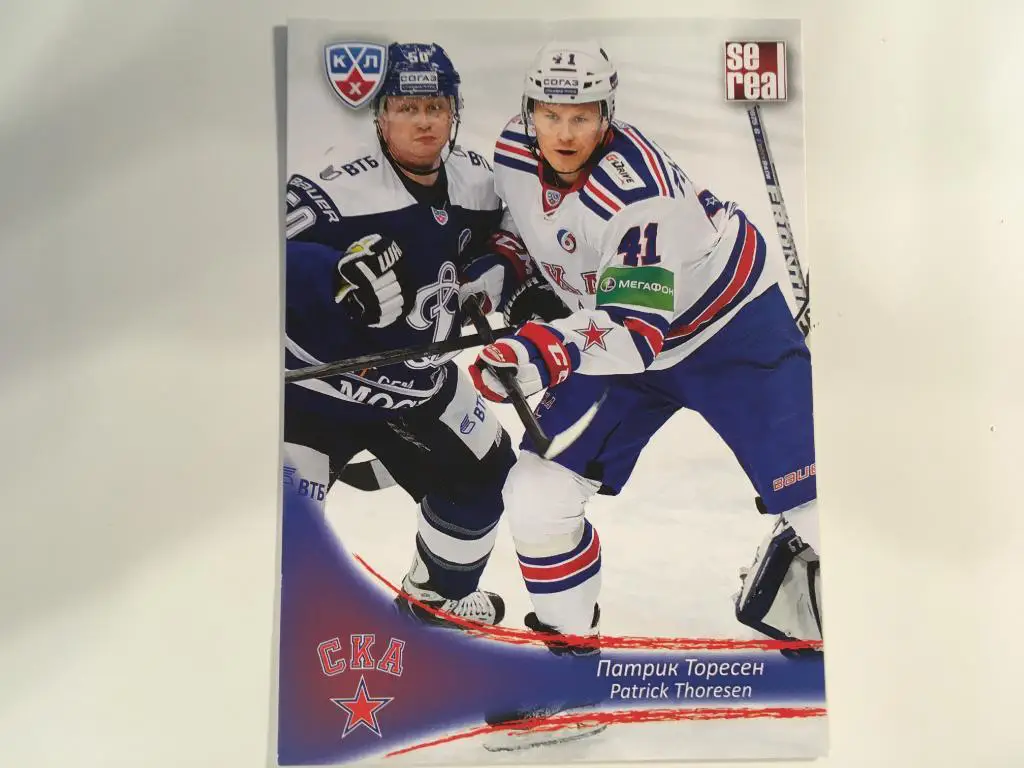 Хоккей. Карточка Патрик Торесен СКА Санкт-Петербург КХЛ/KHL 2013-2014