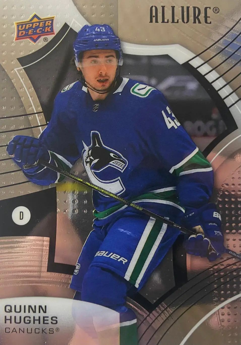 Хоккей. Карточка Quinn Hughes - Куинн Хьюз Vancouver Canucks - Ванкувер НХЛ NHL