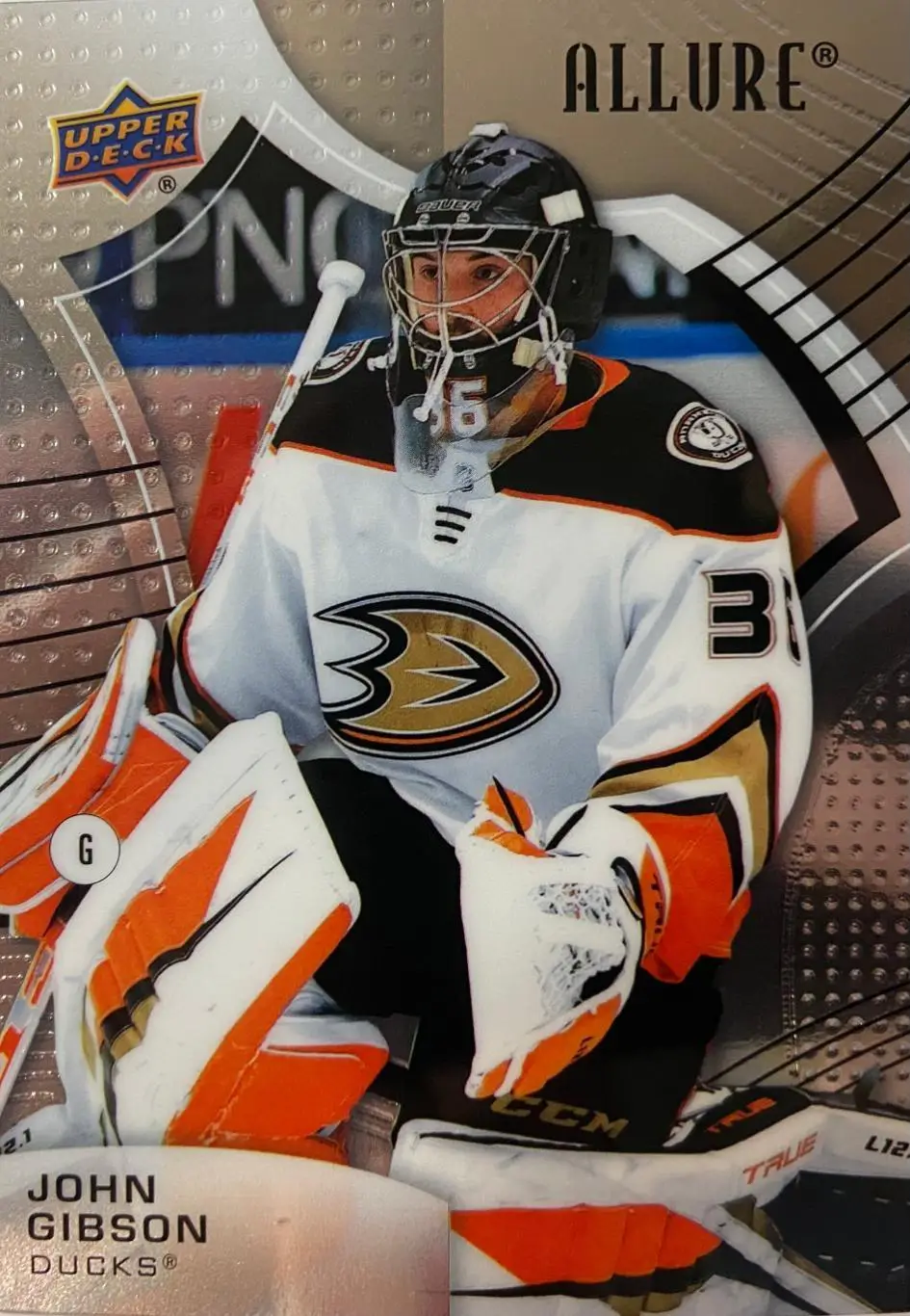 Хоккей. Карточка John Gibson - Джон Гибсон Anaheim Ducks - Анахайм Дакс НХЛ NHL