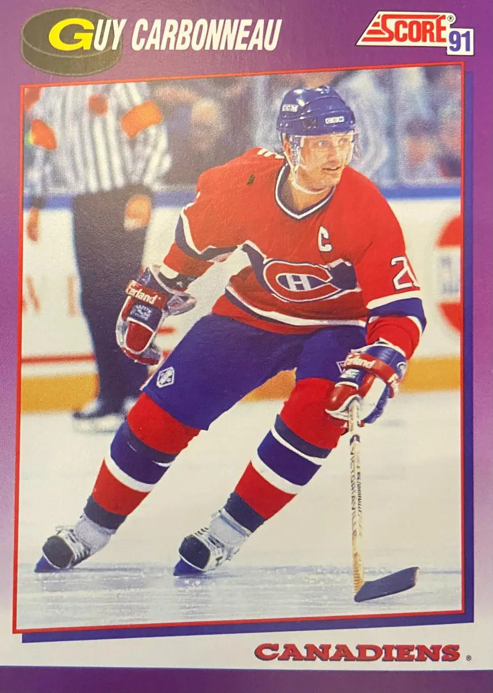 Хоккей. Карточка Guy Carbonneau-Ги Карбонно Montreal Canadiens-Монреаль НХЛ/NHL