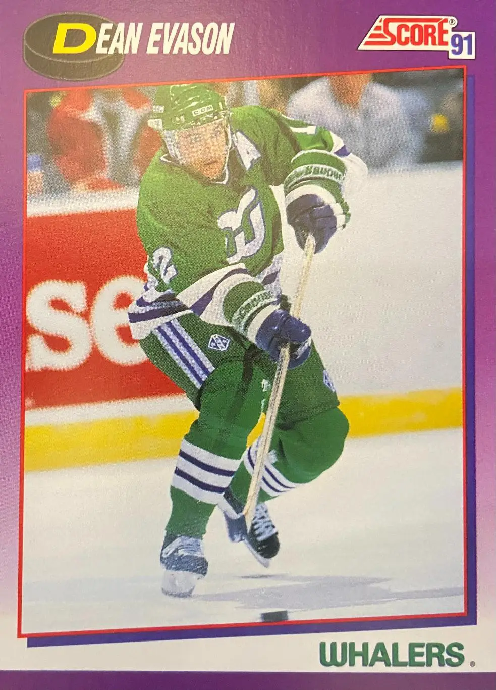 Хоккей Карточка Dean Evason-Дин Эвасон Hartford Whalers-Хартфорд Уэйлерс НХЛ/NHL