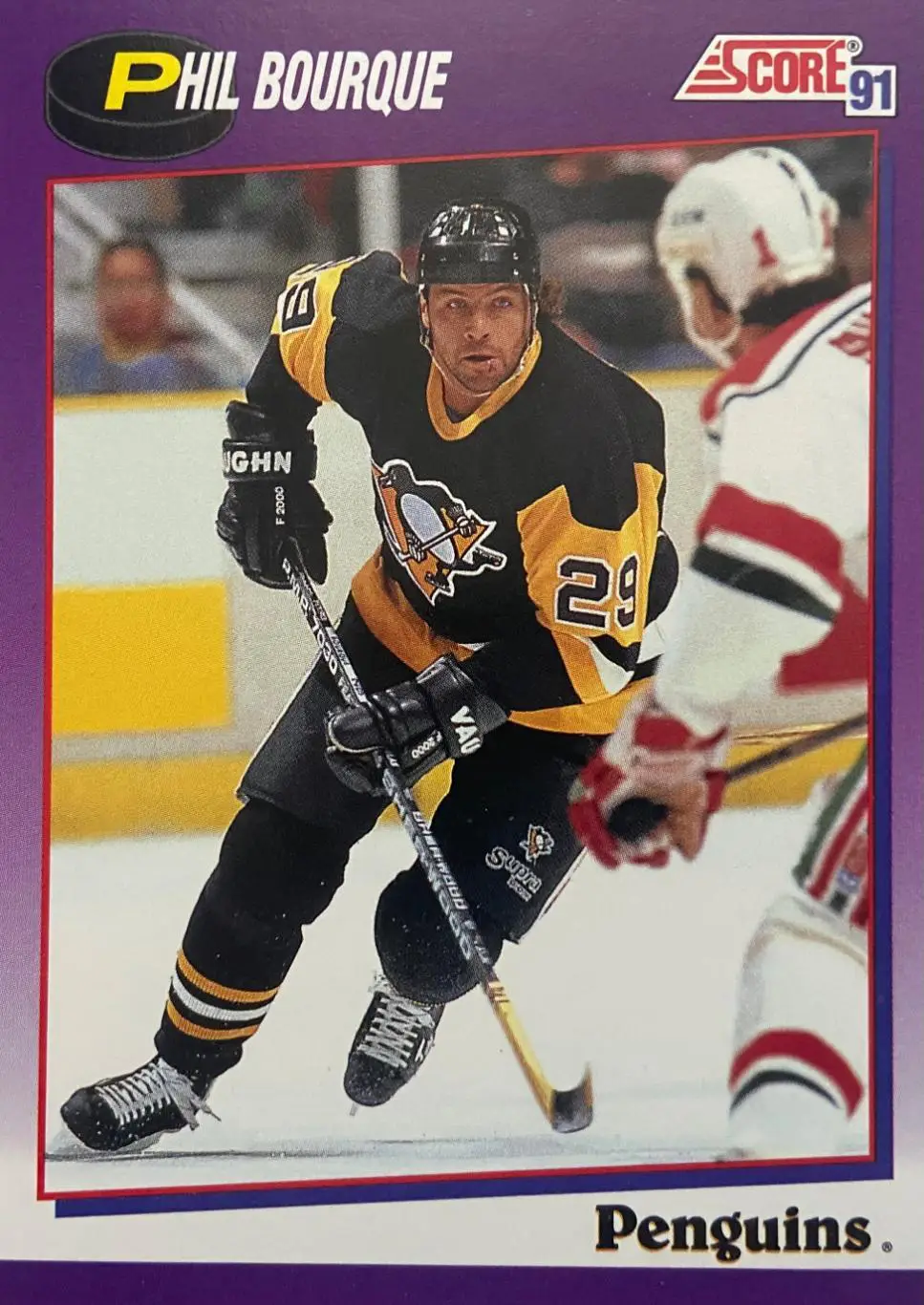 Хоккей. Карточка Phil Bourque - Фил Бурк Pittsburgh Penguins - Питтсбург НХЛ/NHL