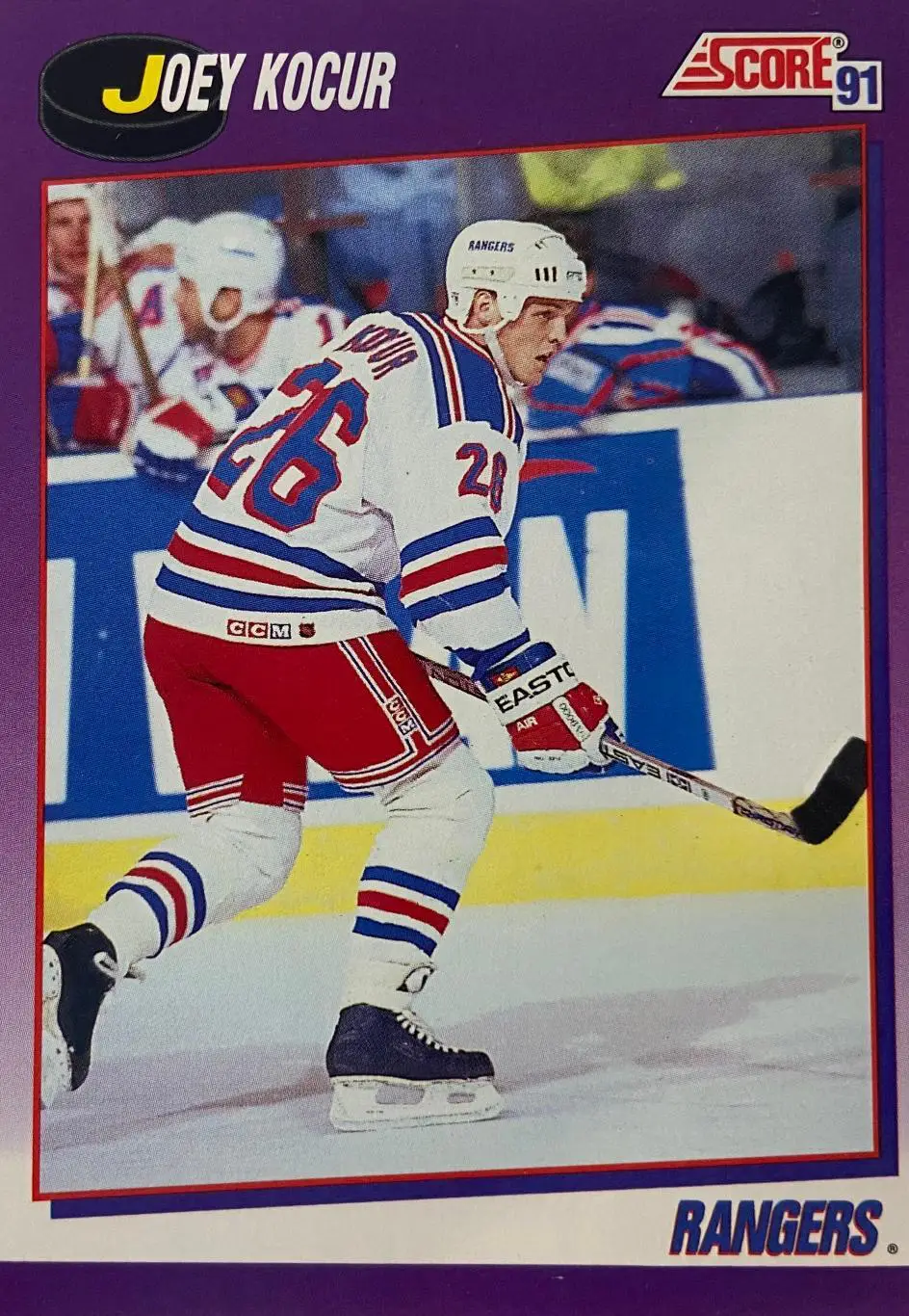 Хоккей Карточка Joey Kocur-Джо Кошур New York Rangers-Нью-Йорк Рейнджерс НХЛ/NHL