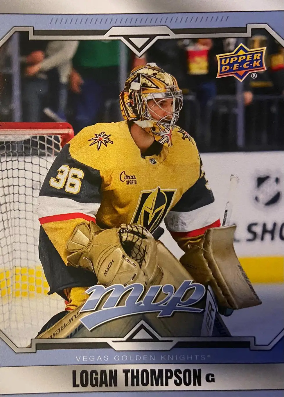 Хоккей. Карточка Logan Thompson-Логан Томпсон Vegas Golden Knights-Вегас НХЛ/NHL