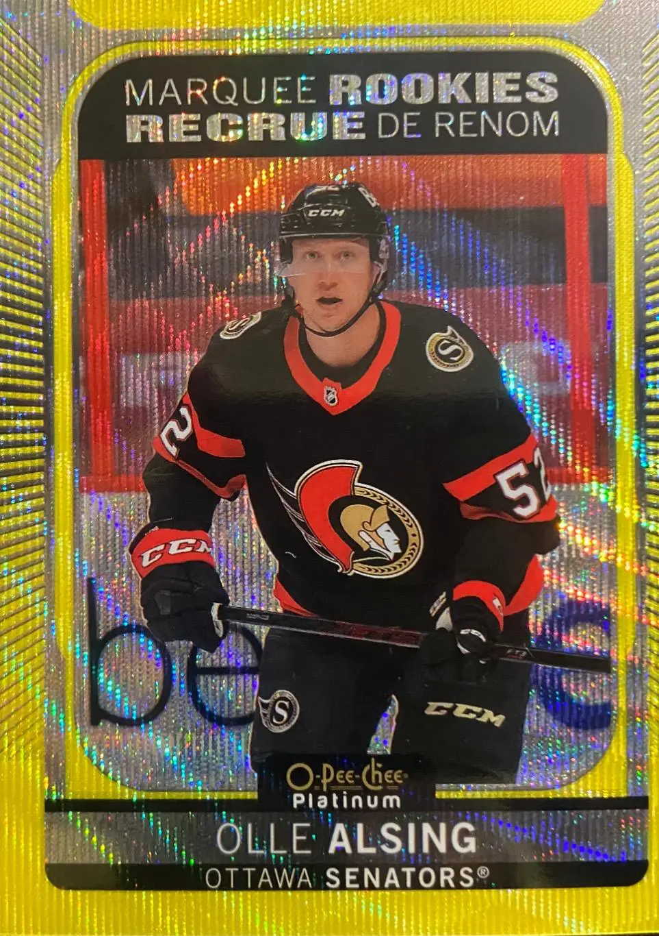 Хоккей Карточка Olle Alsing-Олле Альсинг Ottawa Senators-Оттава Сенаторз НХЛ/NHL