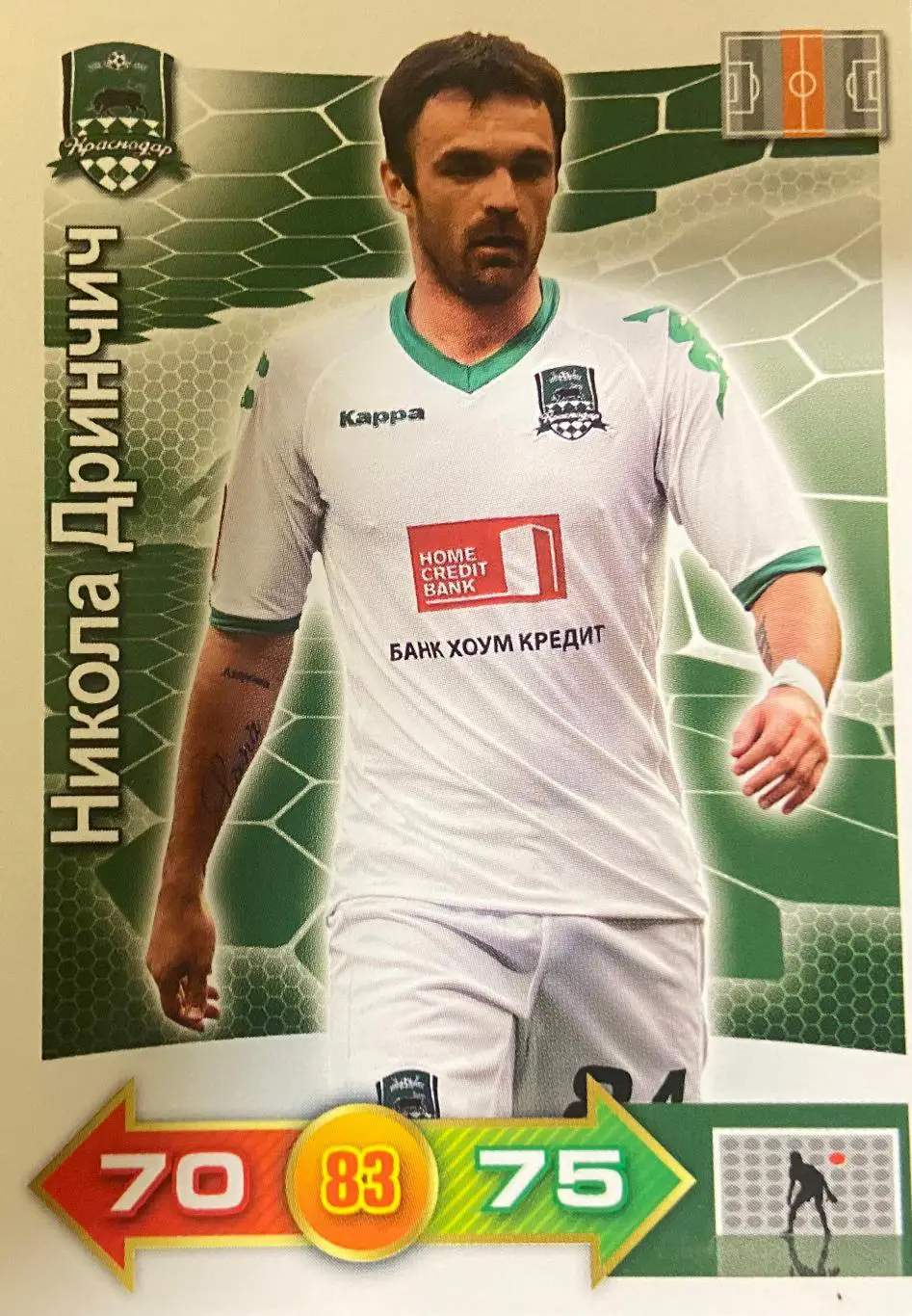 Футбол. Карточка Никола Дринчич (Краснодар, Амкар, Спартак Москва) РФПЛ 2011-12