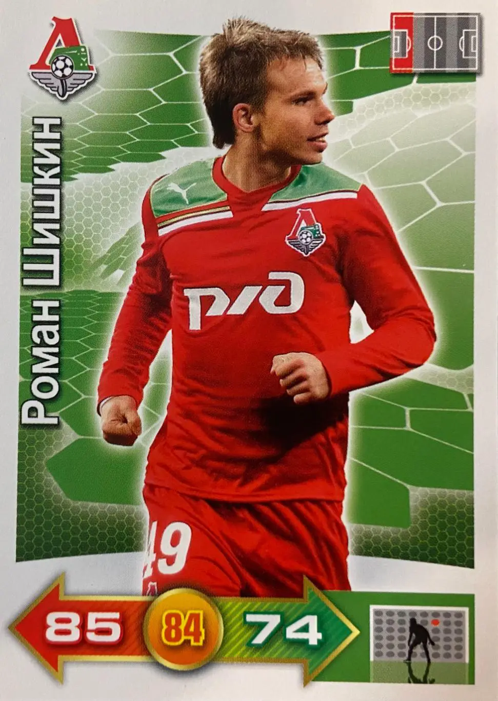 Карточка Роман Шишкин (Локомотив Москва, Спартак/Торпедо/Краснодар) Panini РФПЛ