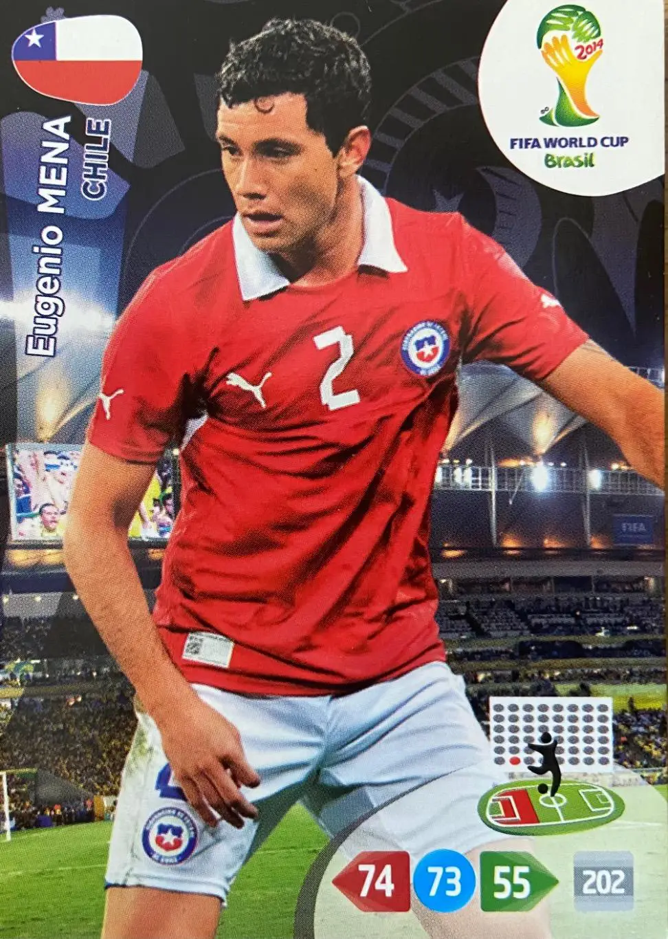 Футбол. Карточка Eugenio Mena/Эугенио Мена Чили Чемпионат Мира 2014 Panini