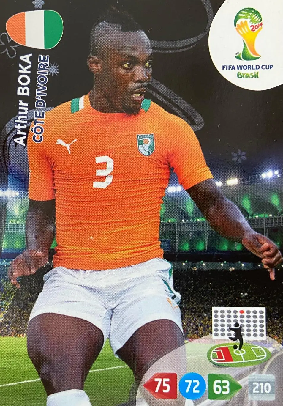 Футбол. Карточка Arthur Boka/Артур Бока Кот-д’Ивуар Чемпионат Мира 2014
