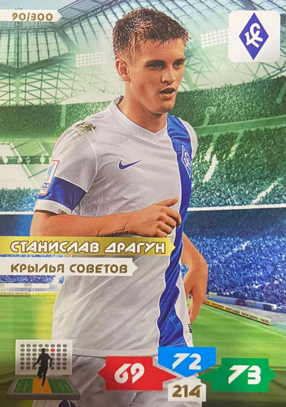 Футбол. Карточка Станислав Драгун Крылья Советов Самара, Динамо Panini РФПЛ