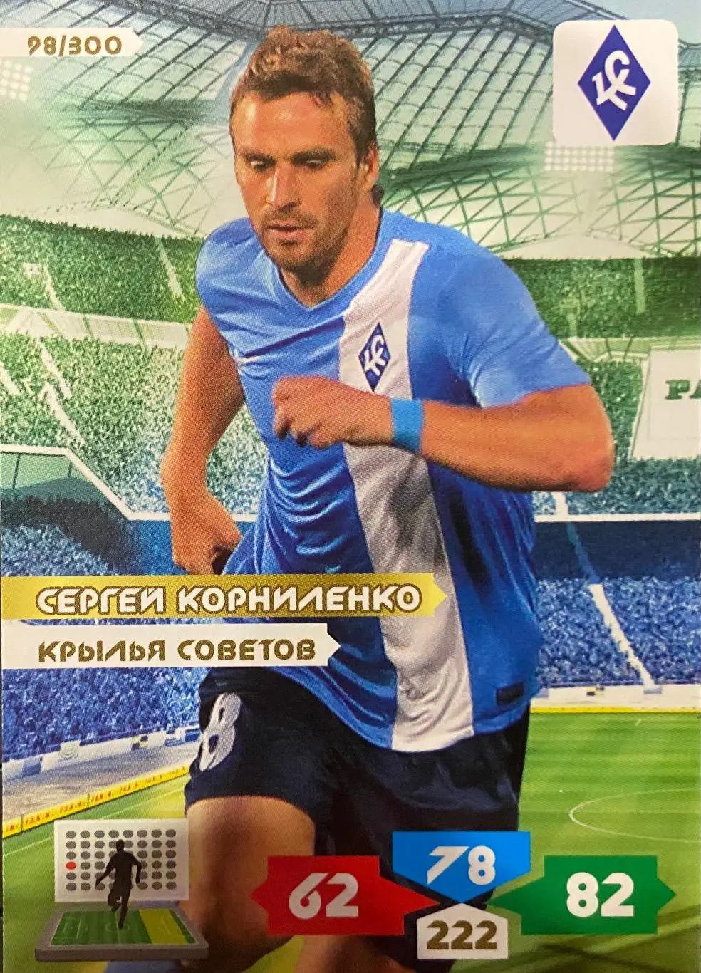 Футбол. Карточка Сергей Корниленко Крылья Советов Самара, Зенит,Томь Panini РФПЛ
