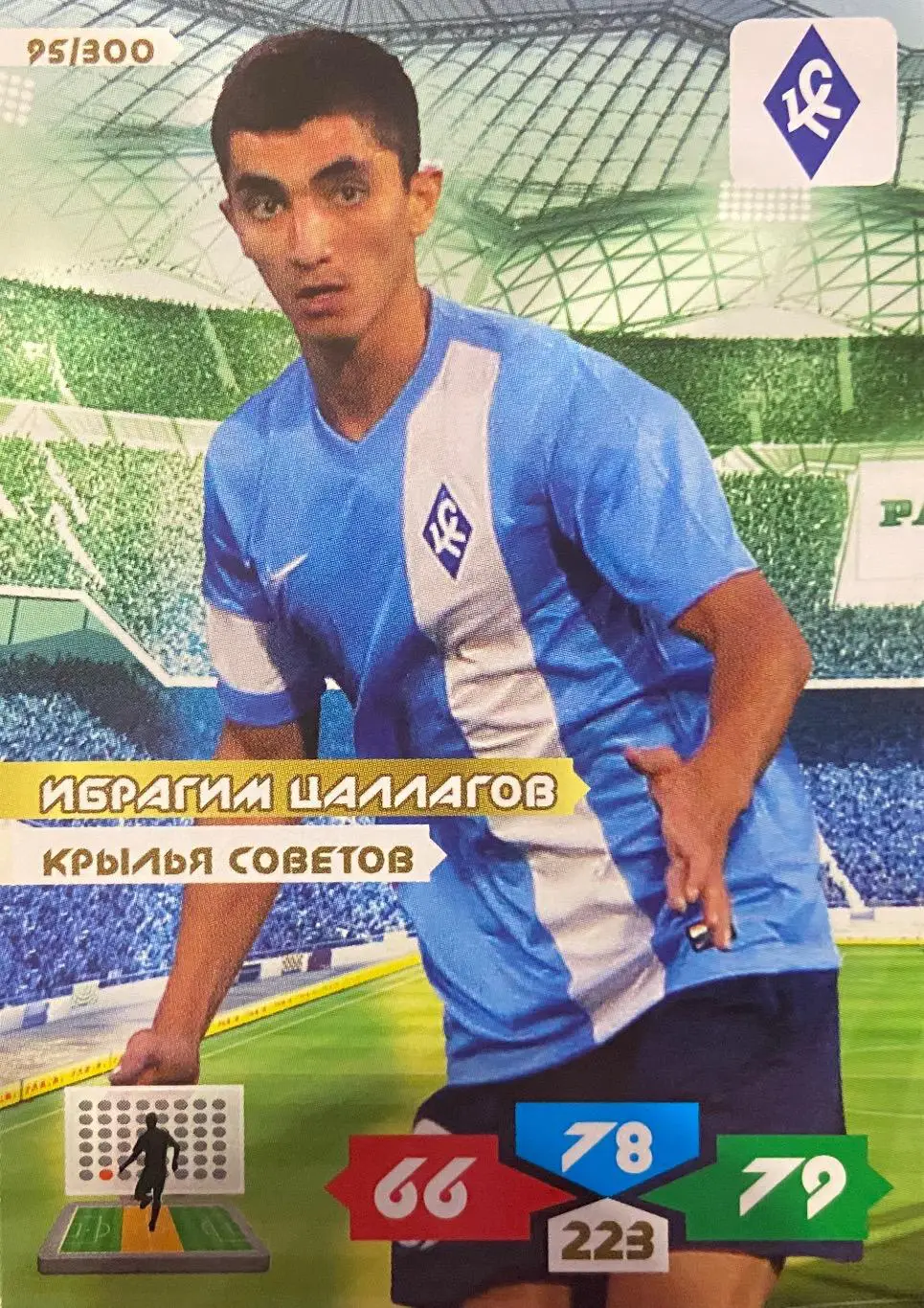 Футбол. Карточка Ибрагим Цаллагов Крылья Советов Самара, Зенит, Сочи Panini РФПЛ