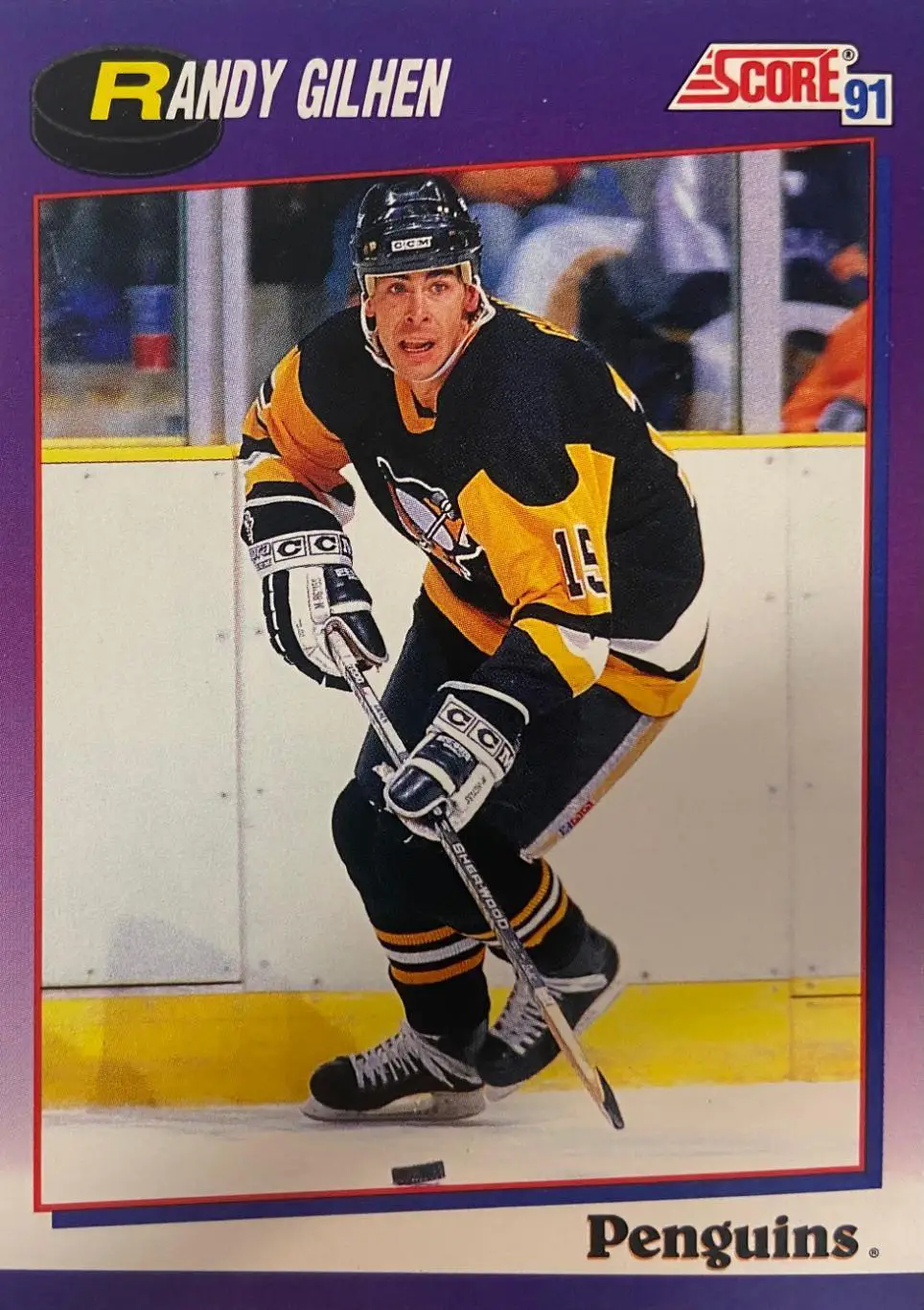 Хоккей Карточка Randy Gilhen-Рэнди Гилен Pittsburgh Penguins - Питтсбург НХЛ/NHL