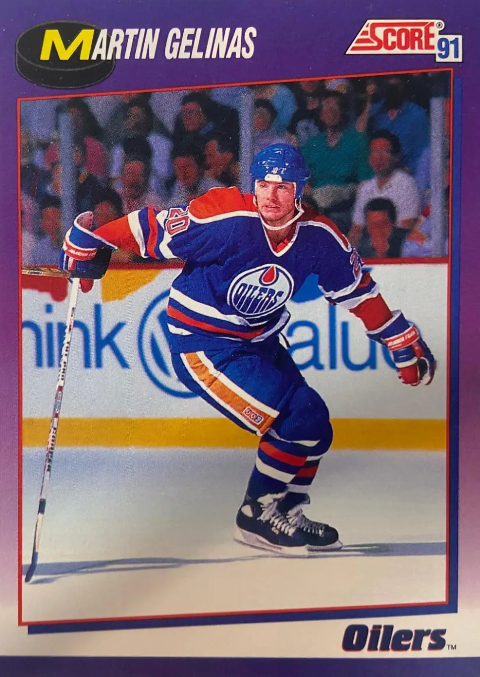 Хоккей. Карточка Martin Gelinas-Мартен Желина Edmonton Oilers - Эдмонтон НХЛ/NHL