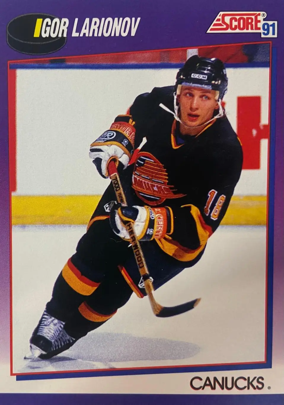 Хоккей; Карточка Игорь Ларионов Vancouver Canucks-Ванкувер, Химик, ЦСКА НХЛ/NHL