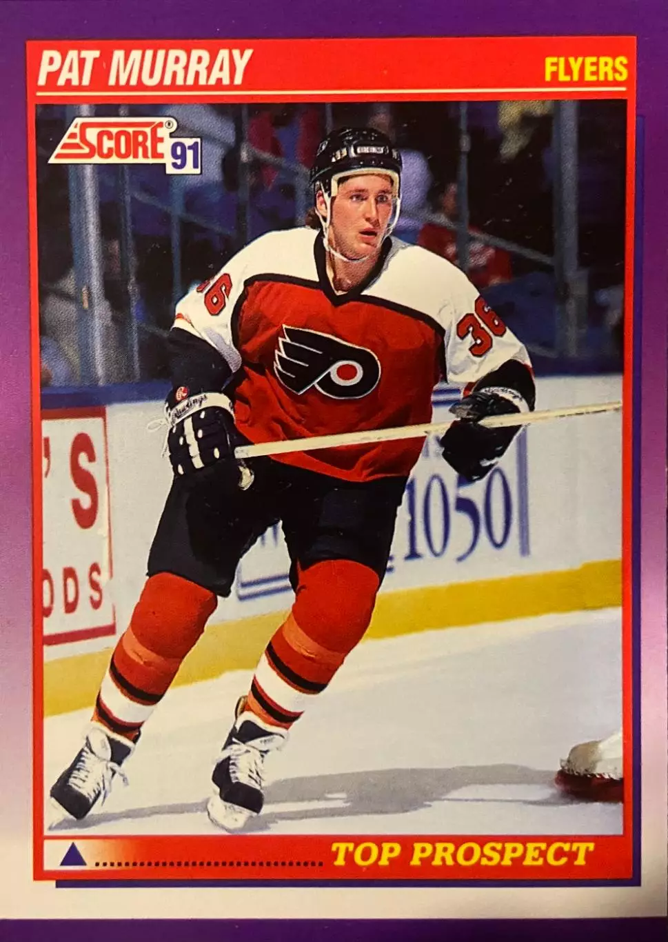Хоккей. Карточка Pat Murray-Пэт Мюррей Philadelphia Flyers-Филадельфия НХЛ/NHL
