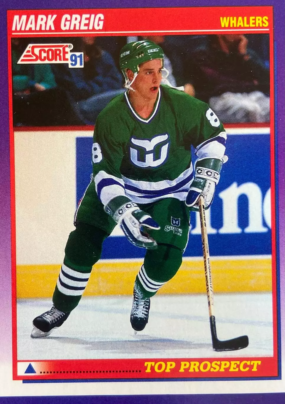 Хоккей. Карточка Mark Greig-Марк Грейг Hartford Whalers-Хартфорд Уэйлерс НХЛ/NHL