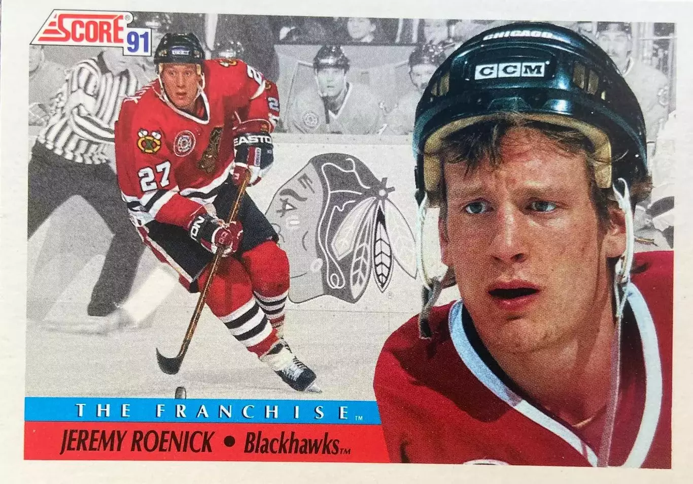 Хоккей. Карточка Jeremy Roenick-Джереми Реник Chicago Blackhawks-Чикаго НХЛ/NHL