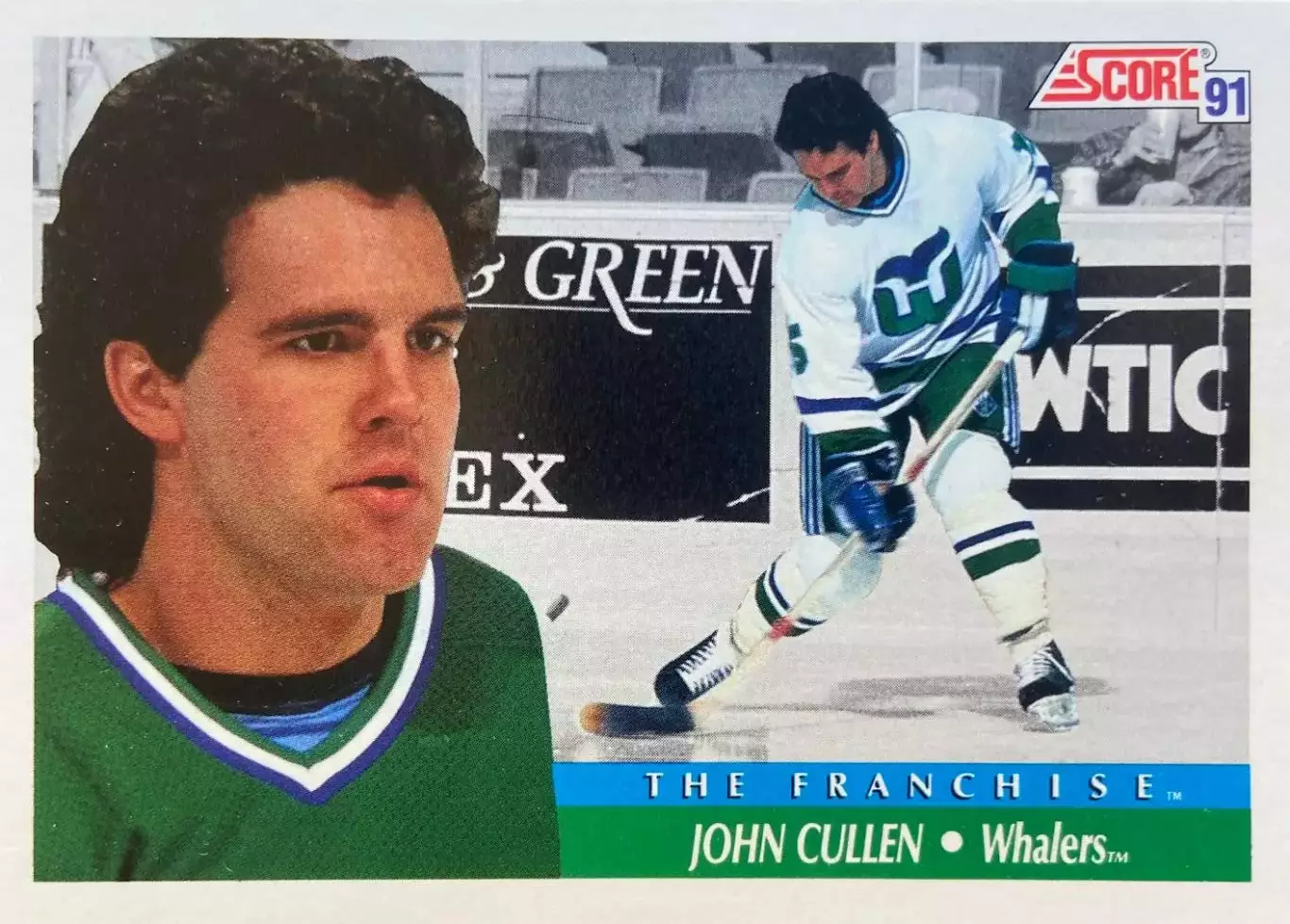 Хоккей. Карточка John Cullen - Джон Каллен Hartford Whalers - Хартфорд НХЛ/NHL