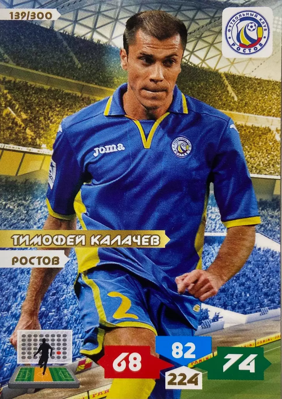 Футбол. Карточка Тимофей Калачев Ростов, Крылья Советов, Химки Panini РФПЛ