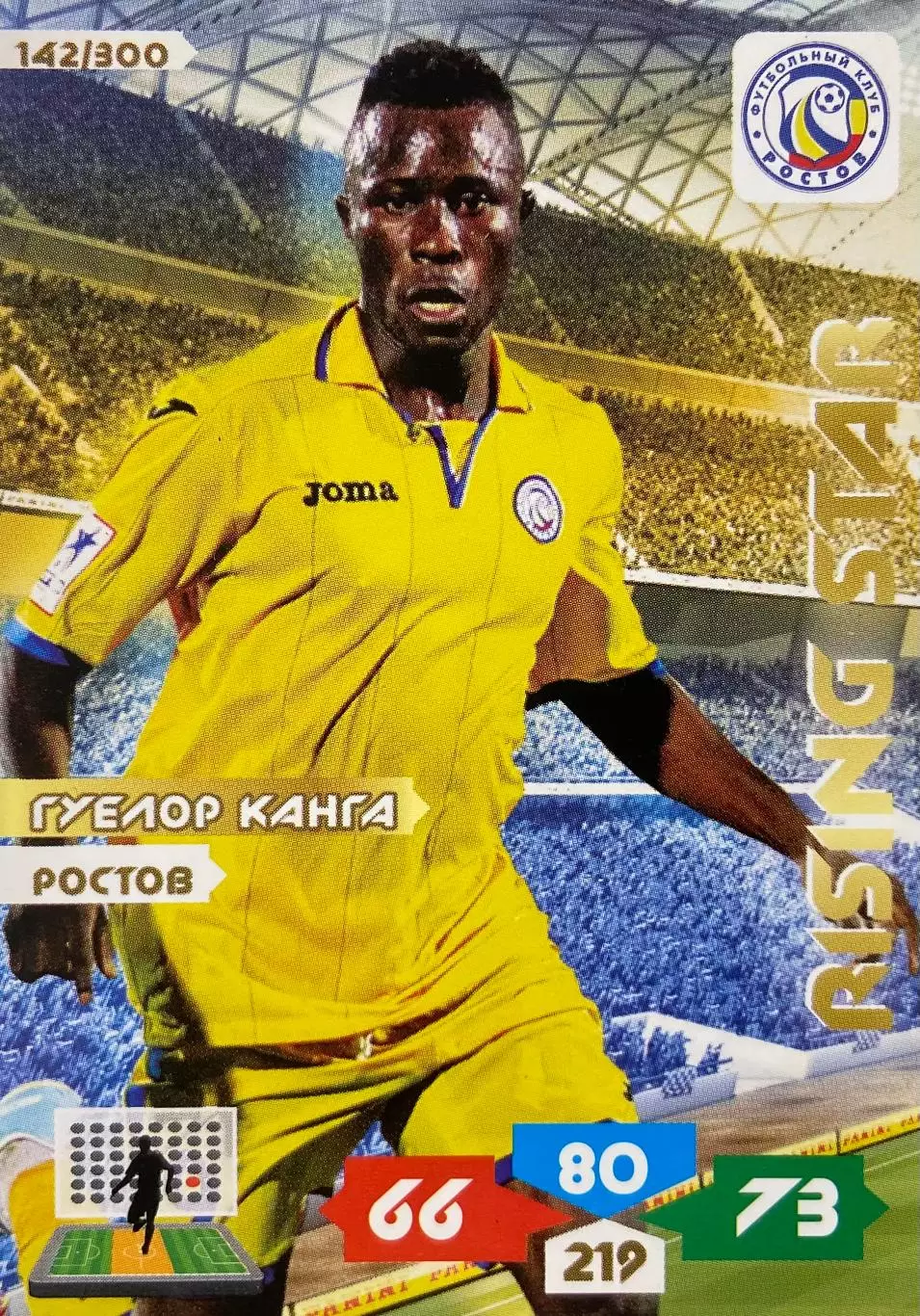 Футбол. Карточка Гуелор Канга Ростов, Црвена Звезда Panini/Панини РФПЛ 2013-14