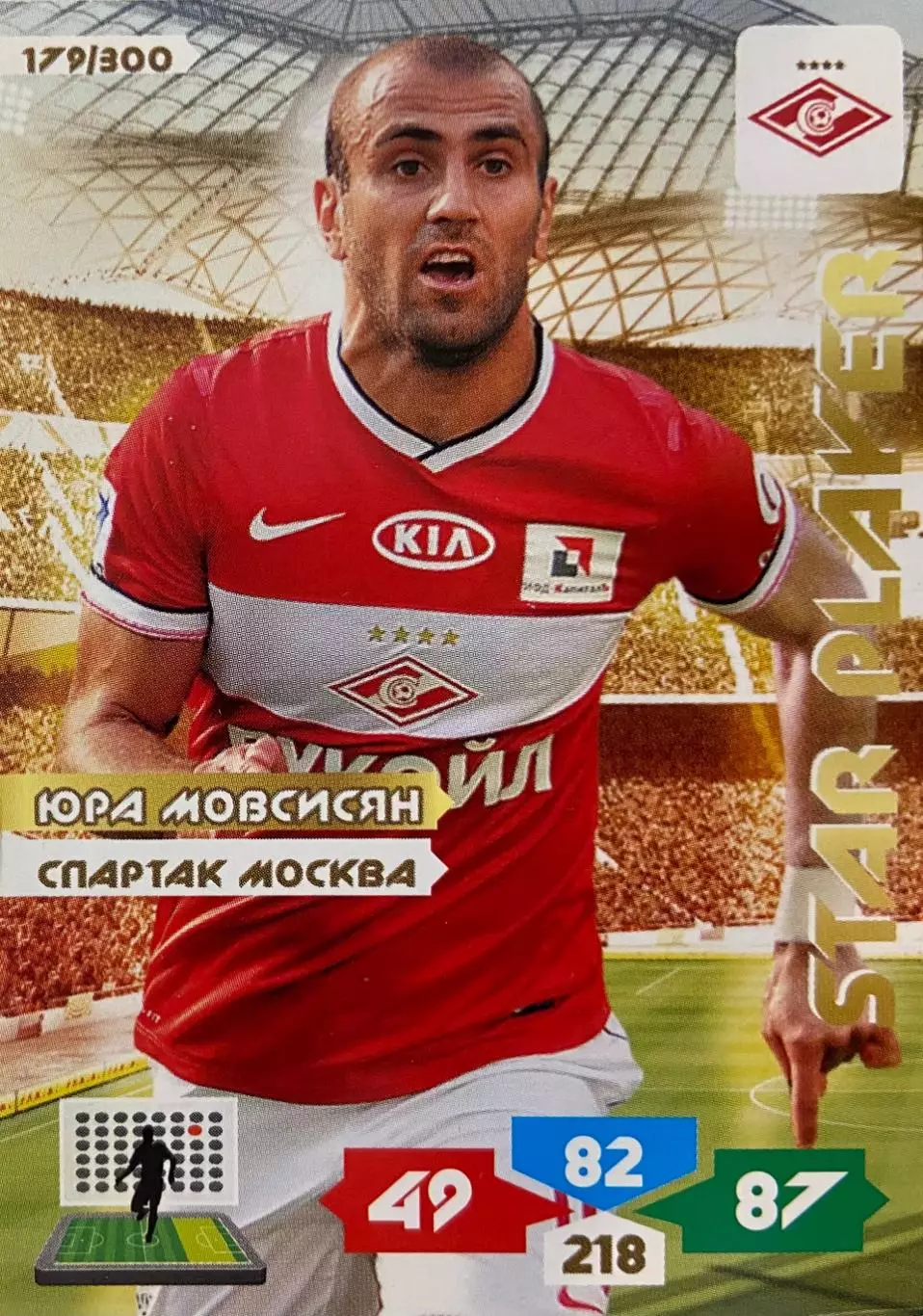 Футбол. Карточка Юра Мовсисян Спартак Москва, Краснодар Panini РФПЛ 2013-14
