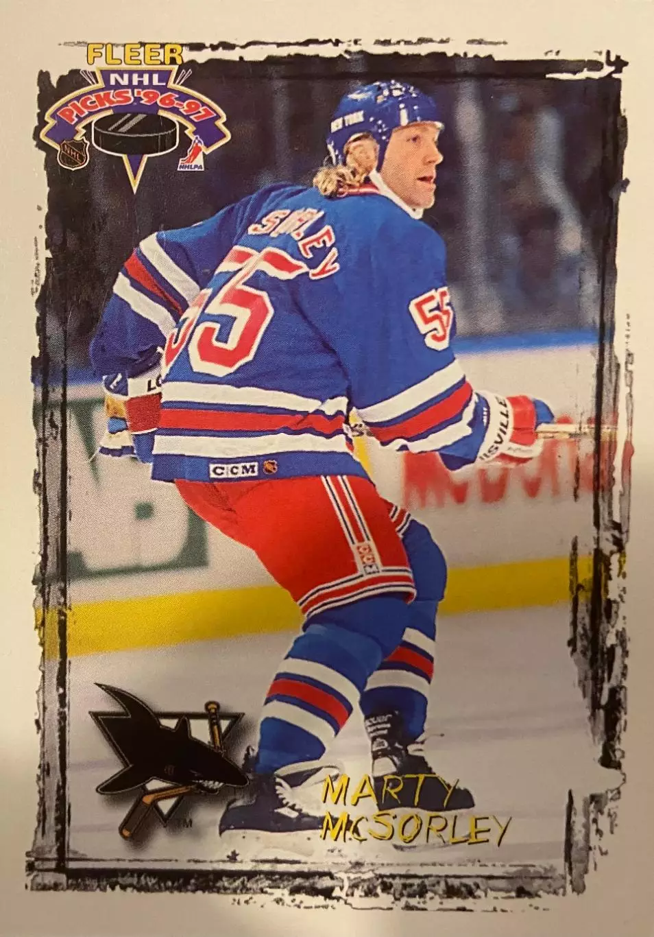 Хоккей Карточка Marty McSorley-Марти Максорли New York Rangers-Рейнджерс НХЛ/NHL