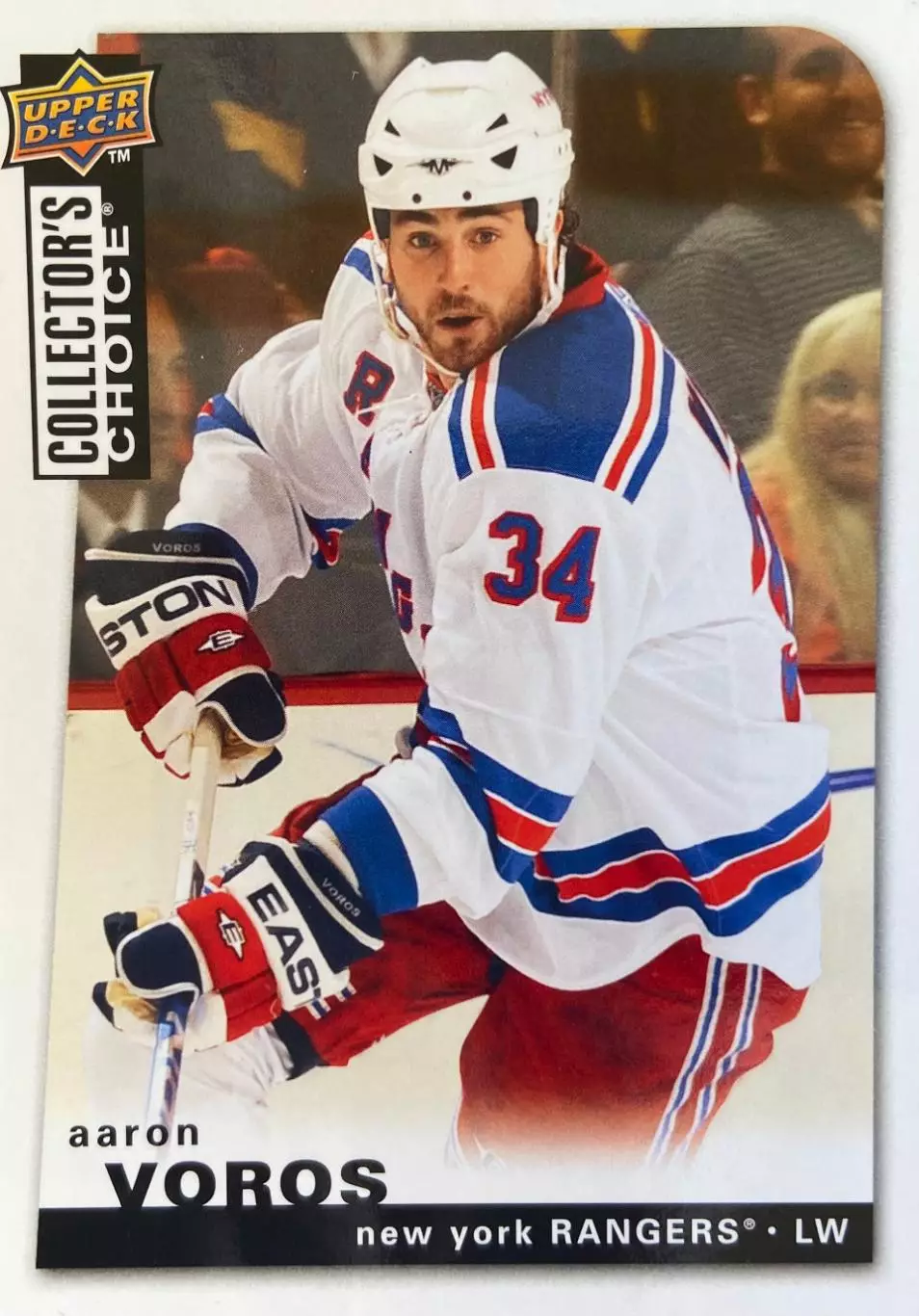 Карточка Aaron Voros - Аарон Ворос New York Rangers / Нью-Йорк Рейнджерс НХЛ/NHL