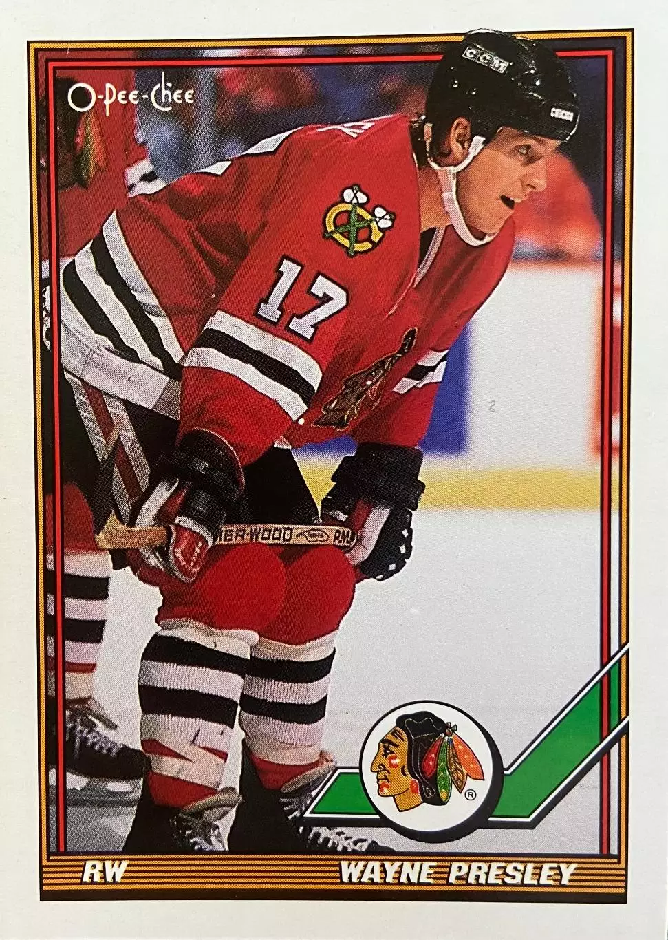 Хоккей. Карточка Wayne Presley - Уэйн Пресли Chicago Blackhawks - Чикаго НХЛ/NHL