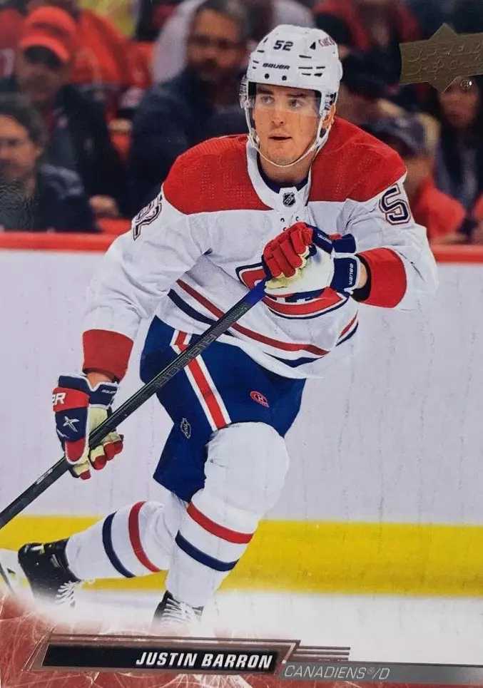 Хоккей. Карточка Justin Barron-Майк Хоффман Montreal Canadiens-Монреаль НХЛ/NHL