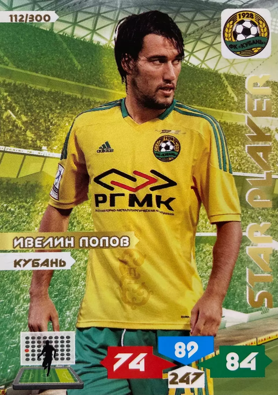 Футбол. Карточка Ивелин Попов Кубань Краснодар,Ростов,Спартак,Рубин Panini РФПЛ