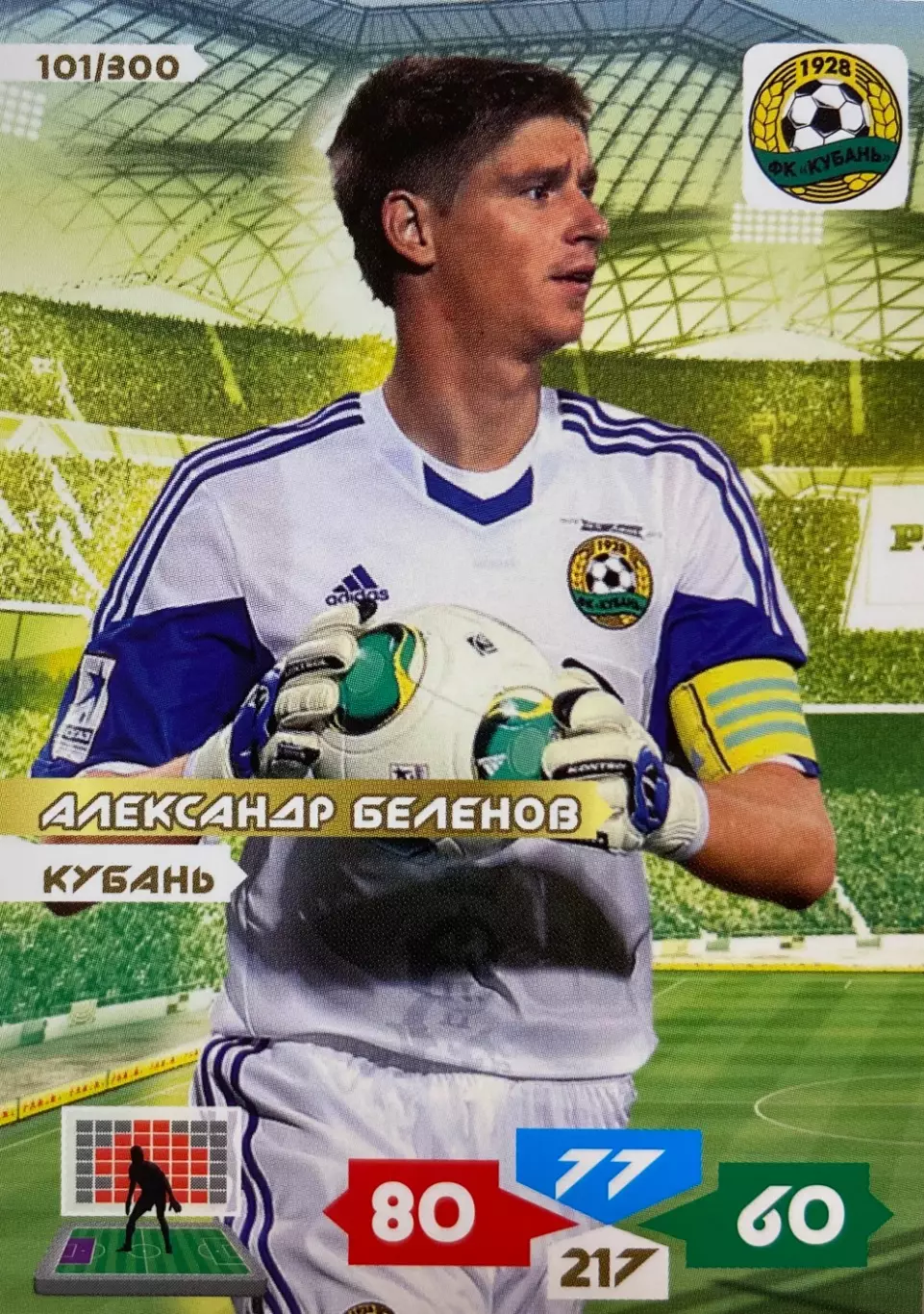 Футбол. Карточка Александр Беленов Кубань Краснодар, Уфа, Спартак Panini РФПЛ