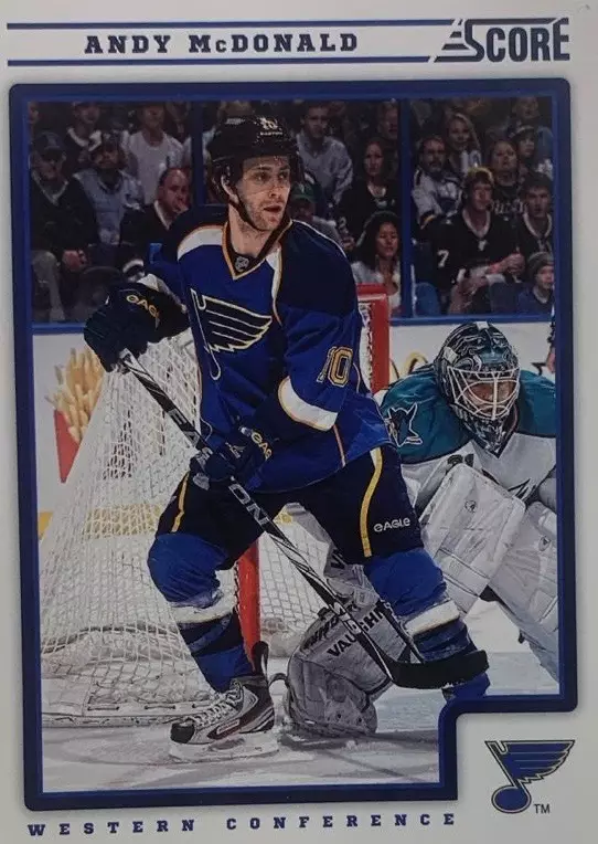 Хоккей. Карточка Andy McDonald-Энди Макдональд St. Louis Blues/Сент-Луис NHL/НХЛ