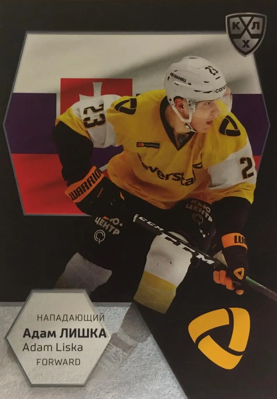 Хоккей. Карточка Адам Лишка Северсталь Череповец КХЛ/KHL сезон 2021 SeReal