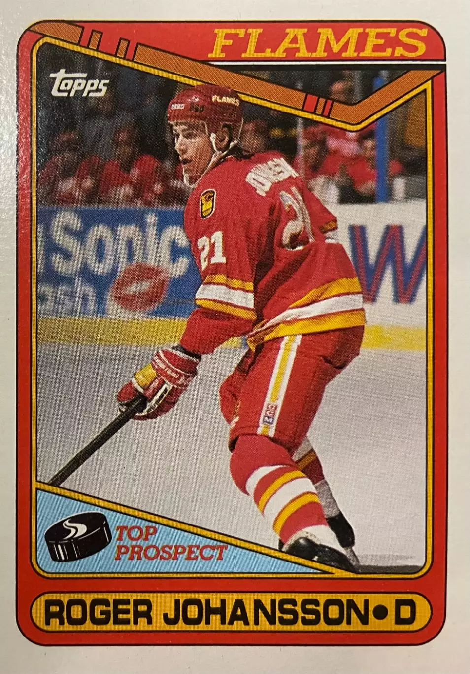 Хоккей. Карточка Roger Johansson-Роджер Юханссон Calgary Flames-Калгари НХЛ/NHL