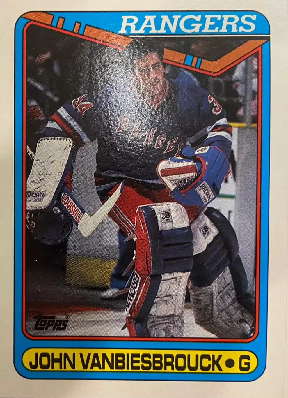 Карточка John Vanbiesbrouck-Джон Ванбисбрук New York Rangers-Рейнджерс НХЛ/NHL