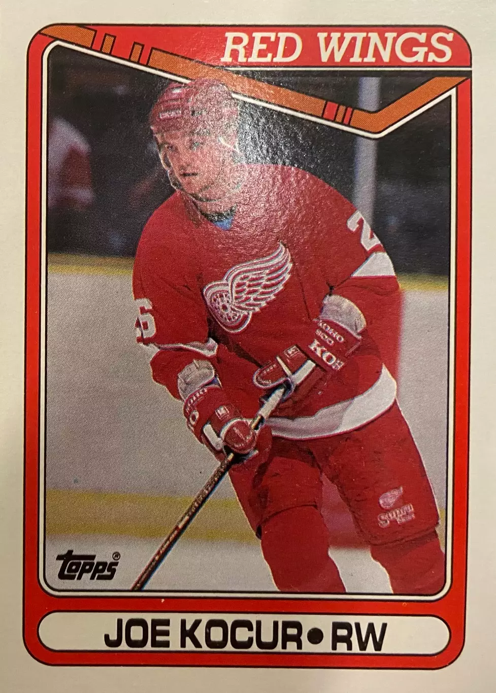 Хоккей. Карточка Joey Kocur - Джо Кошур Detroit Red Wings - Детройт НХЛ/NHL