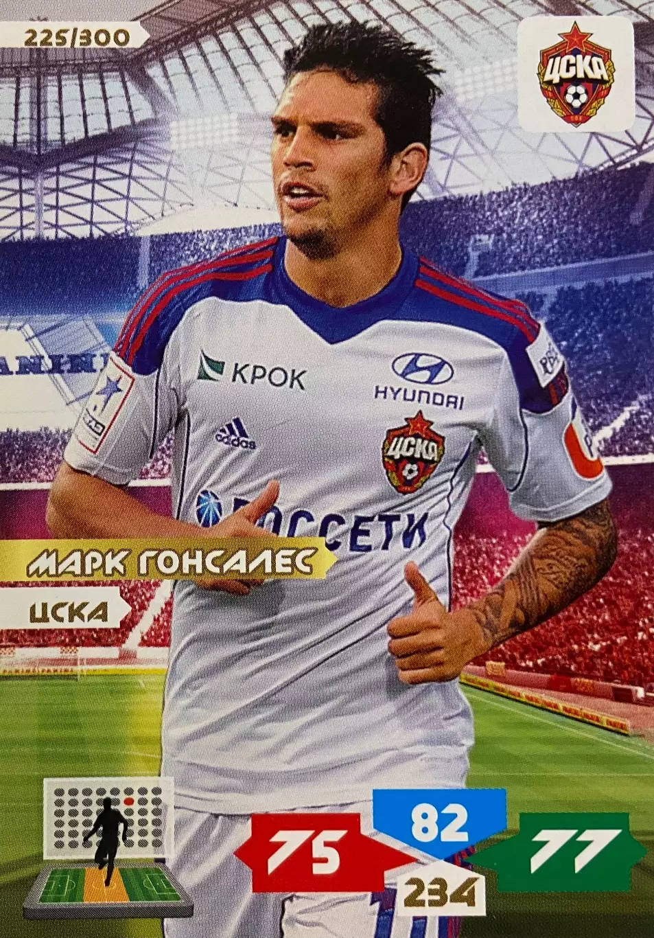 Футбол. Карточка Марк Гонсалес ЦСКА Москва Panini/Панини РФПЛ 2013-14