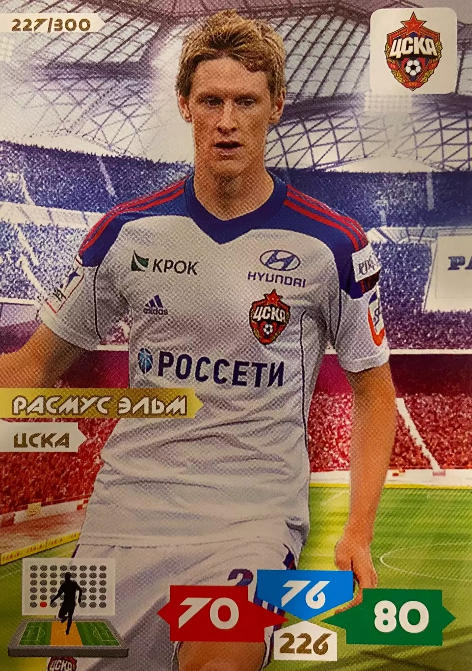 Футбол. Карточка Расмус Эльм (ЦСКА Москва) Panini/Панини РФПЛ 2013-14