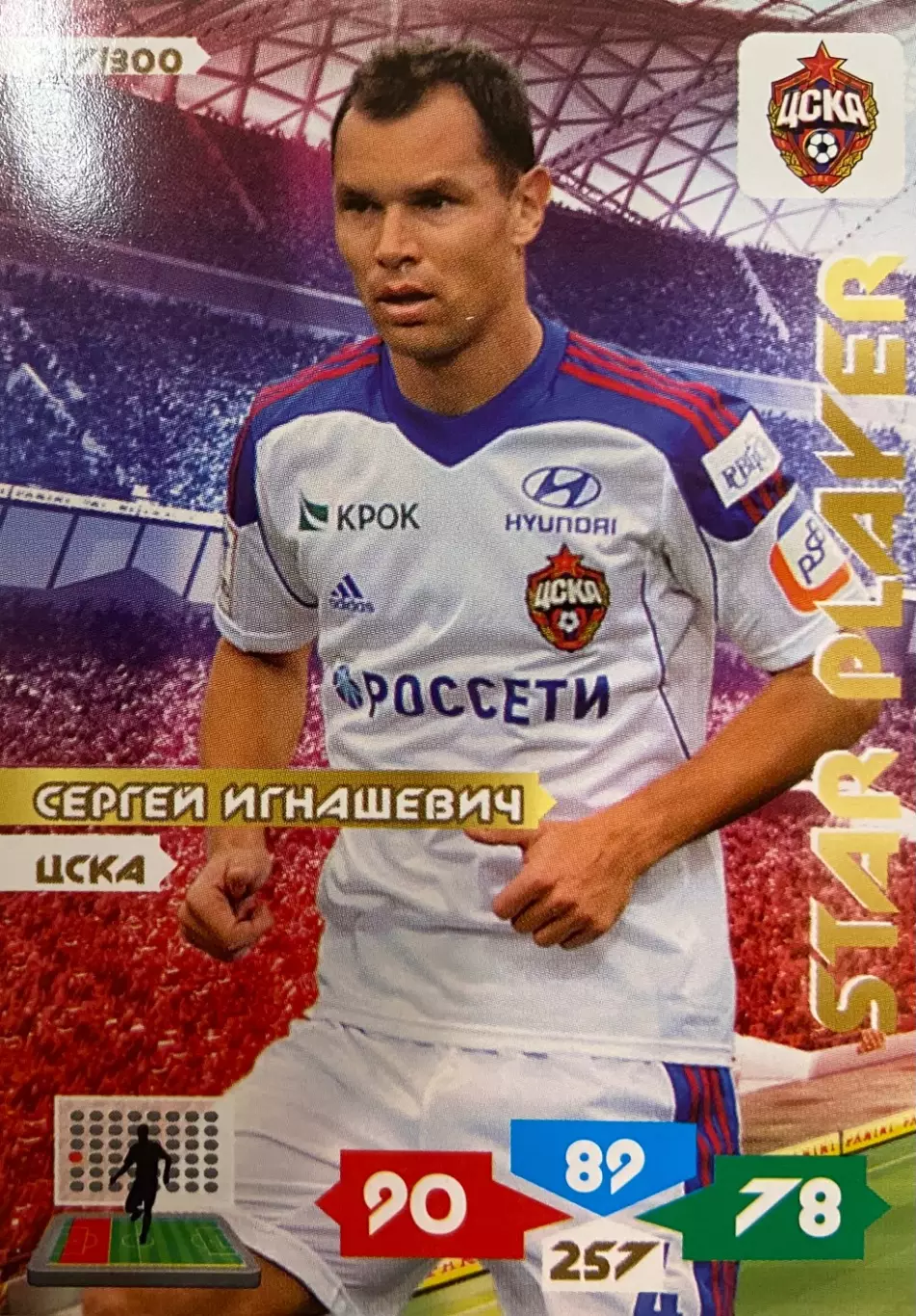 Футбол. Карточка Сергей Игнашевич (ЦСКА Москва, Локомотив) Panini РФПЛ 2013-14
