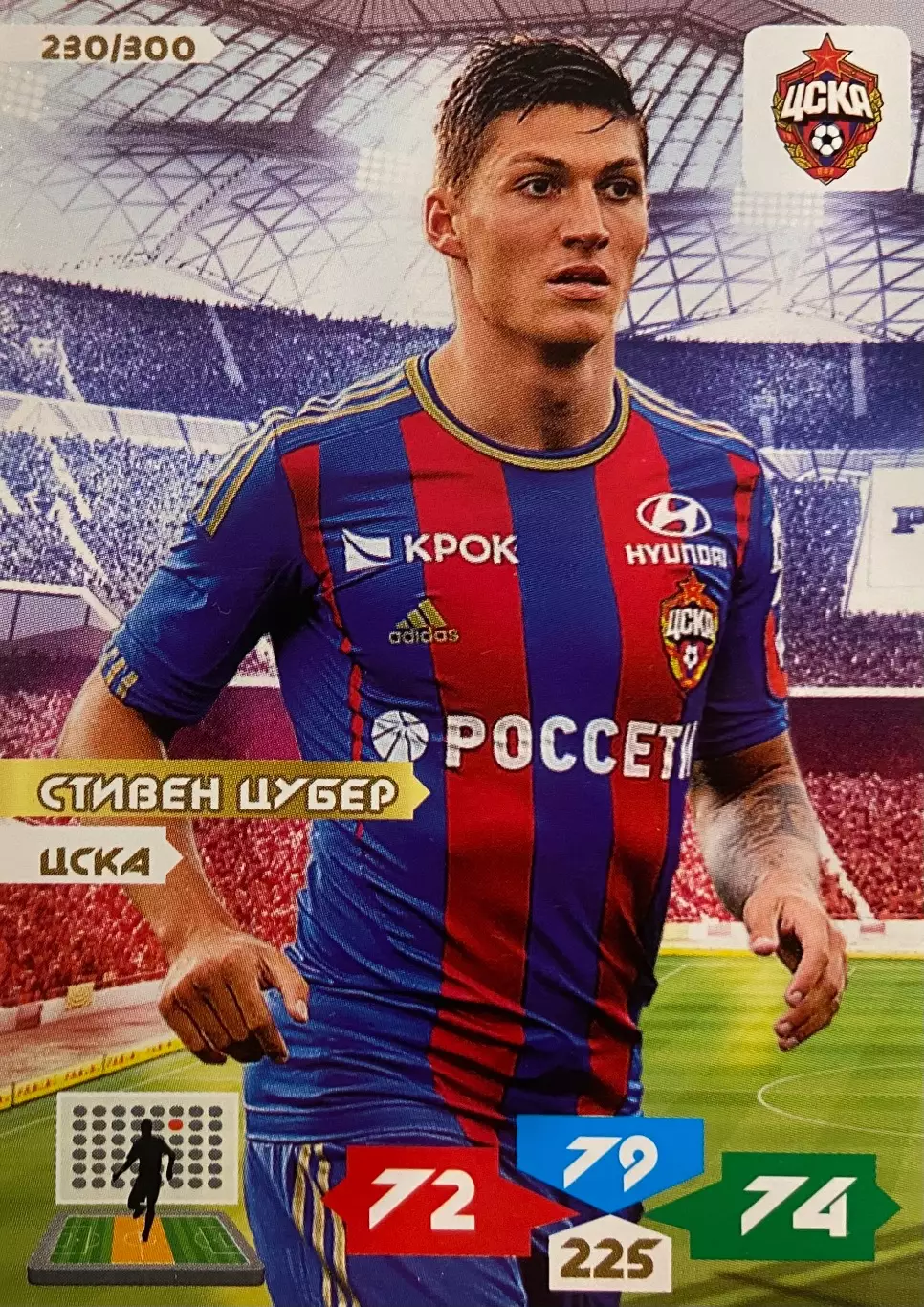 Футбол. Карточка Стивен Цубер (ЦСКА Москва) Panini/Панини РФПЛ 2013-14