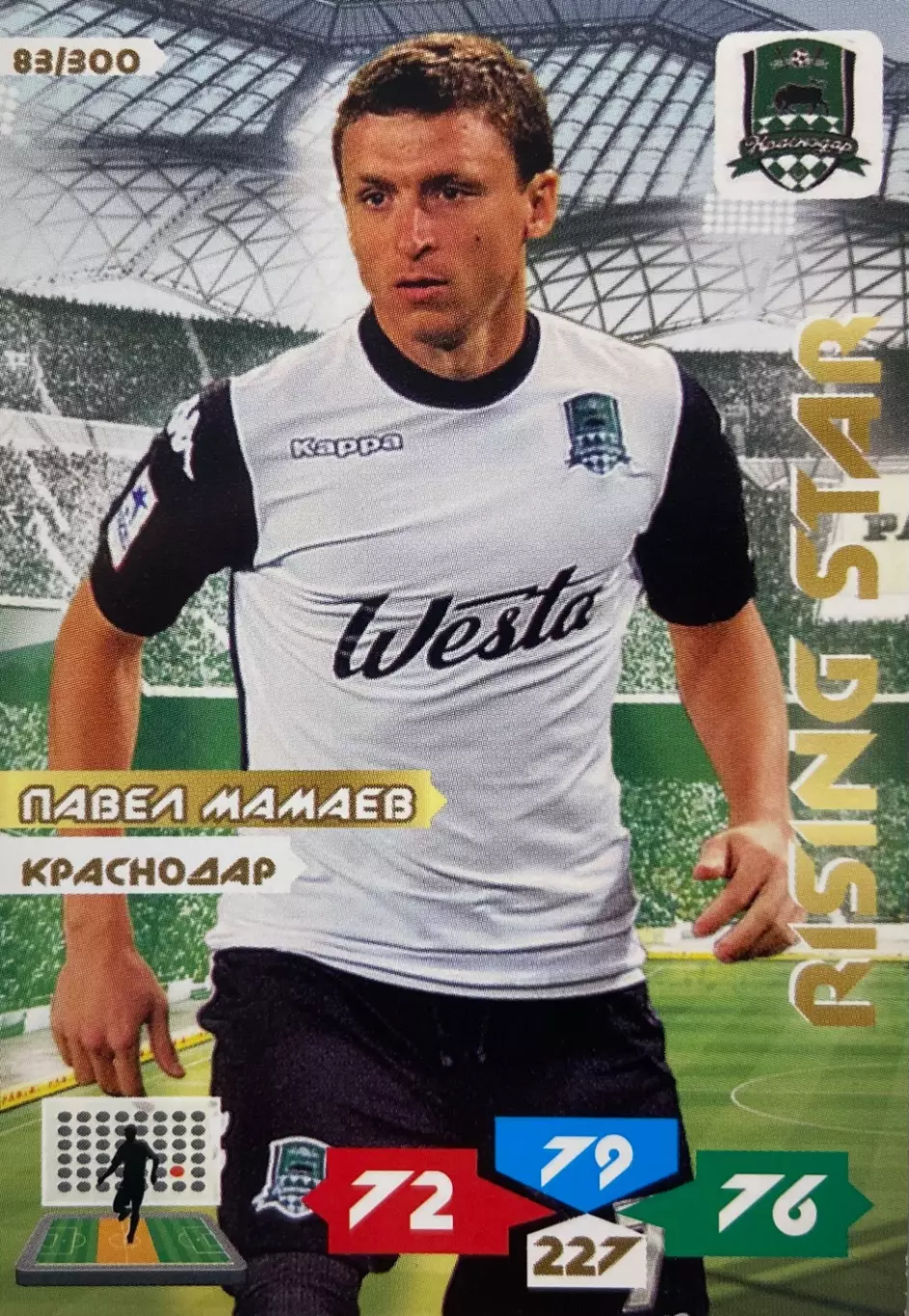 Футбол Карточка Павел Мамаев Краснодар, Ростов, Торпедо, ЦСКА Москва Panini РФПЛ